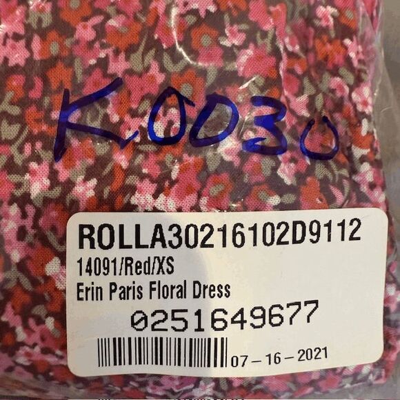 NEW! Rolla's Erin Paris Floral Dress Red Button Front Sweetheart Neck Size XS - Picture 10 of 10